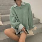 Plain Round-neck Sweater / Plain Long-sleeve Shirt