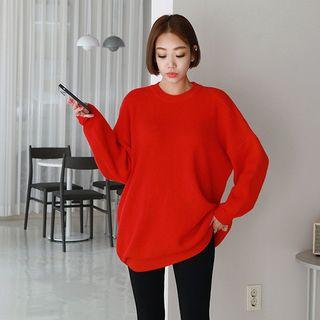 Crew-neck Boxy Textured Sweater
