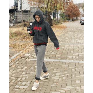 Bingo Letter Sherpa Fleece Hoodie