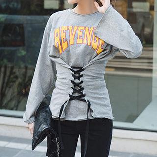 Lace-up Lettering Top
