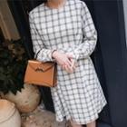 Tie-waist Plaid Midi Dress