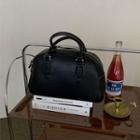 Zipped Cowhide Bowler Bag