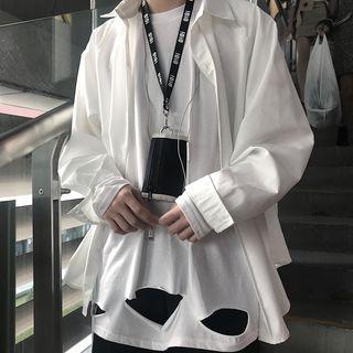 Couple Matching Long-sleeve Cut Out T-shirt