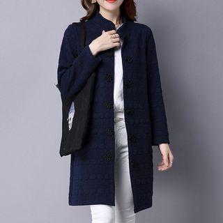 Mandarin Collar Long Frog-button Jacket