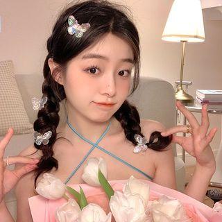 Butterfly Acrylic Hair Clamp 1 Pair - Iridescent - One Size