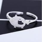 Pig Sterling Silver Open Ring Silver - One Size
