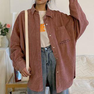 Lettering Corduroy Shirt