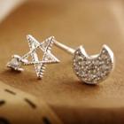 S925 Sterling Silver Star Non Matching Earrings