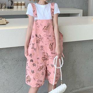 Cartoon Print Jumper Shorts