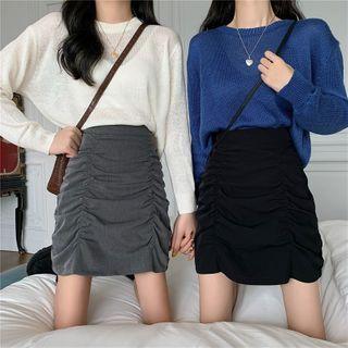 A-line Plain Mini Skirt