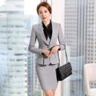Jacket / Tie-neck Blouse / Pencil Skirt / Slim-fit Pants