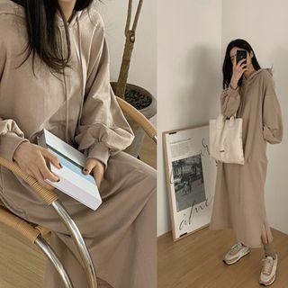 Hooded Slit-hem Dress