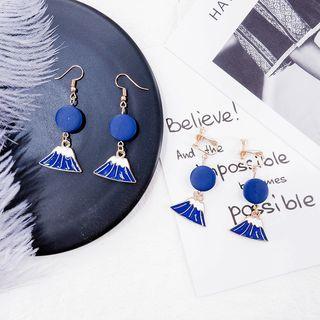 Alloy Mount Fuji & Bobble Dangle Earring