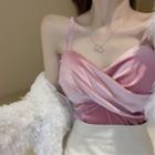 Twist-front Velvet Camisole Top