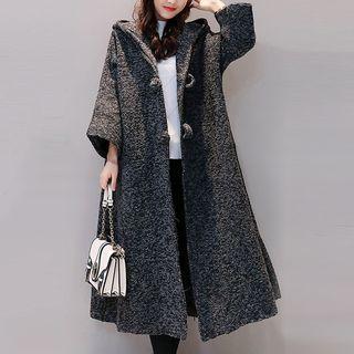 Hooded 3/4 Sleeve Long Coat