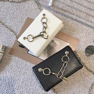 Chained Faux-leather Chain Strap Shoulder Bag