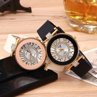 Embellished Silicone Strap Watch