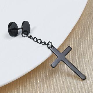 Stainless Steel Cross Dangle Single Earring