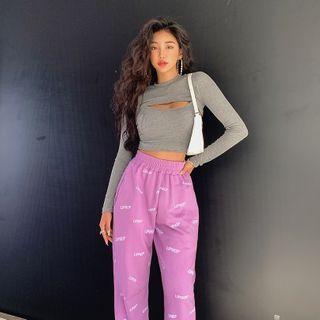 Set: Extreme-crop Top + Slim-fit Camisole