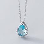 Rhinestone Waterdrop Necklace S925 Sterling Silver Necklace - One Size