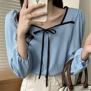Bow Square Neck Blouse