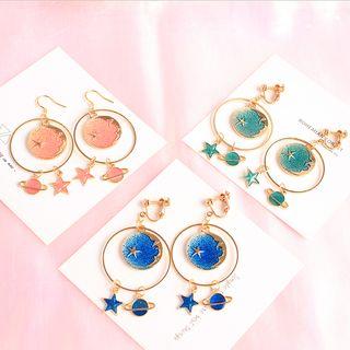 Planet Hoop Dangle Earring