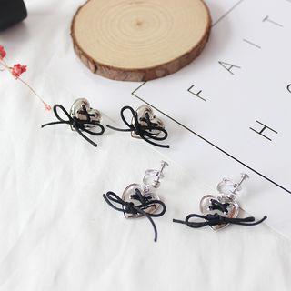 Lace-up Heart Stud Earring