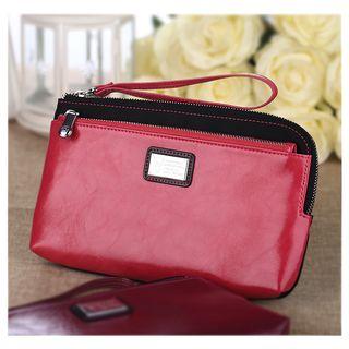 Faux Leather Wristlet