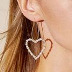 Faux Crystal Heart Dangle Earring 1 Pair - As Shown In Figure - One Size