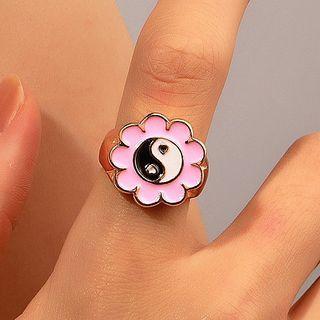 Yin And Yang Flower Alloy Ring
