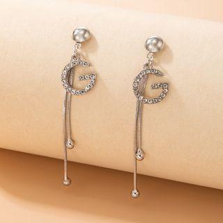 Rhinestone Letter Pendant Drop Earring