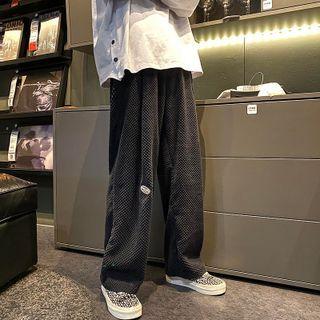 High-waist Quilted Wide-leg Pants