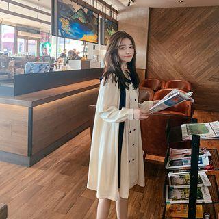 Tie Neck Long-sleeve A-line Chiffon Dress