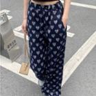 Heart Straight Leg Jeans Navy Blue - One Size