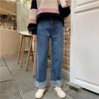 High-waist Oversize Fleece-lined Jeans