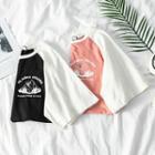 Color-block Short-sleeve Print T-shirt