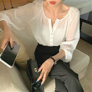 3/4 Sleeve Sheer Top