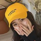 Lettering Embroidered Cap Yellow - M