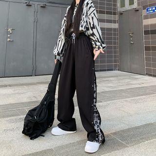 Side-button High-waist Pants