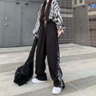 Side-button High-waist Pants