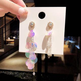 Non-matching Chandelier Earring E1466 - 1 Pair - Gold - One Size