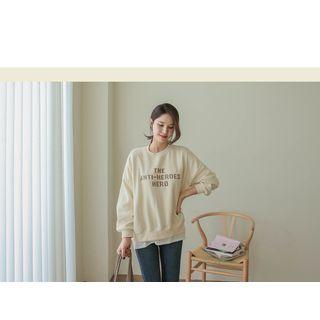 Set Of 2: Letter-printed Layered-hem Pullover
