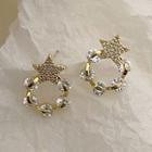 Star Rhinestone Earring 1 Pair - Gold - One Size