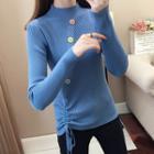 Mock-neck Drawstring Sweater