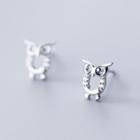925 Sterling Silver Owl Earring 1 Pair - S925 Silver - One Size