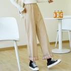 High Waist Wide-leg Pants Khaki - One Size