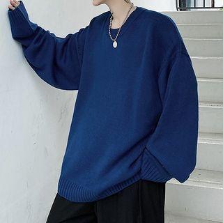 Long-sleeve Crew Neck Loose-fit Sweater