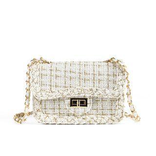 Chain Tweed Crossbody Bag Off-white - One Size