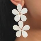 Flower Acrylic Dangle Earring 1 Pair - 01 - White - One Size