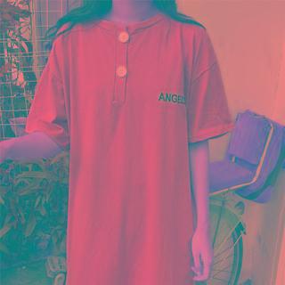 V-neck Button-up A-line Dress